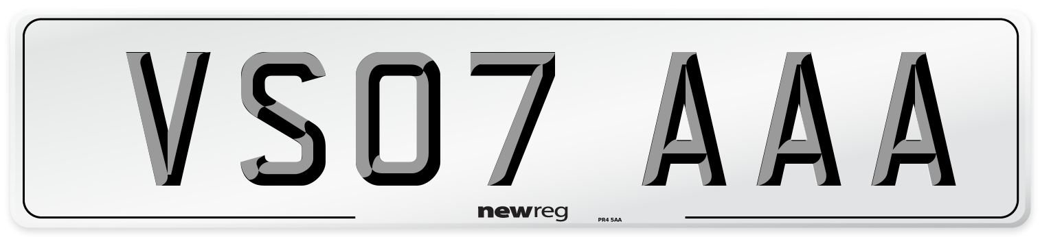 VS07 AAA Number Plate from New Reg
